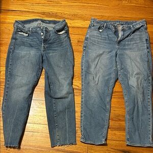 American Eagle curvy mom and Old navy OG straight Jeans 14
